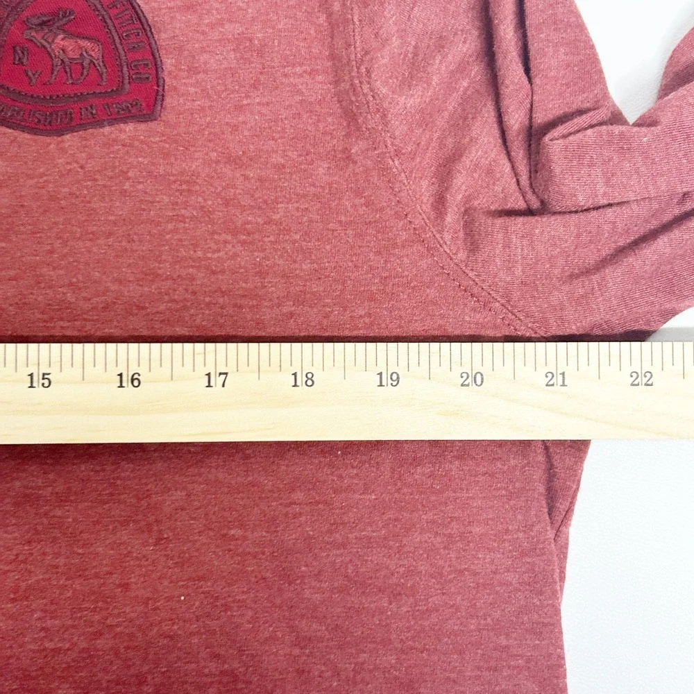 Abercrombie & Fitch Mens‎ Vintage Y2K Moose Logo Patch Long Sleeve Henley Shirt
